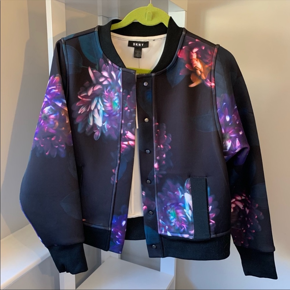 Donna Karan floral- printed Bomber Jacket - Picture 12 of 12